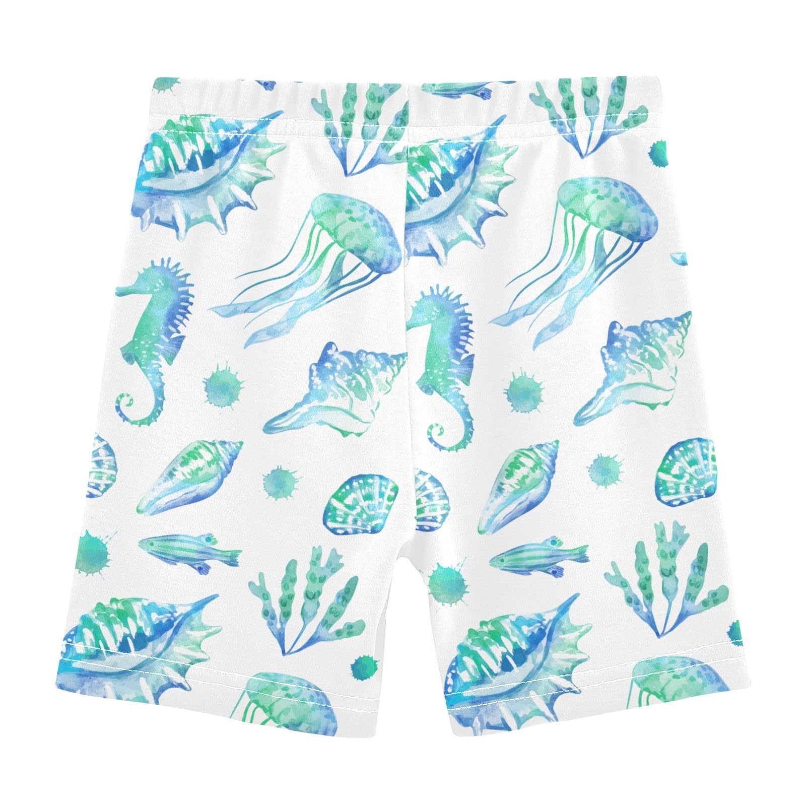 JHKKU Girls Sea Animals Shorts Cotton Cartwheel Bike Kids Biker Under Dress Dance Short Girl Clothes 6T