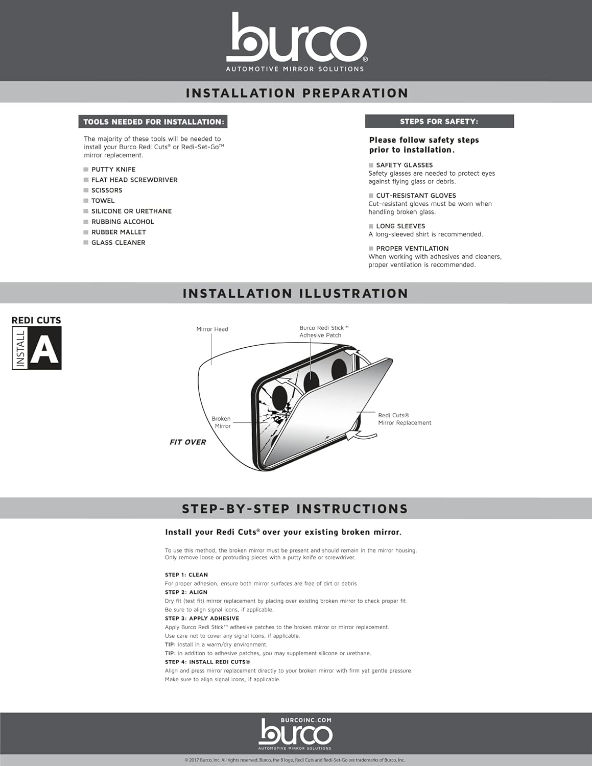 Burco Convex Passenger Side Replacement Mirror Glass for 2021-2022 Ford Bronco Sport