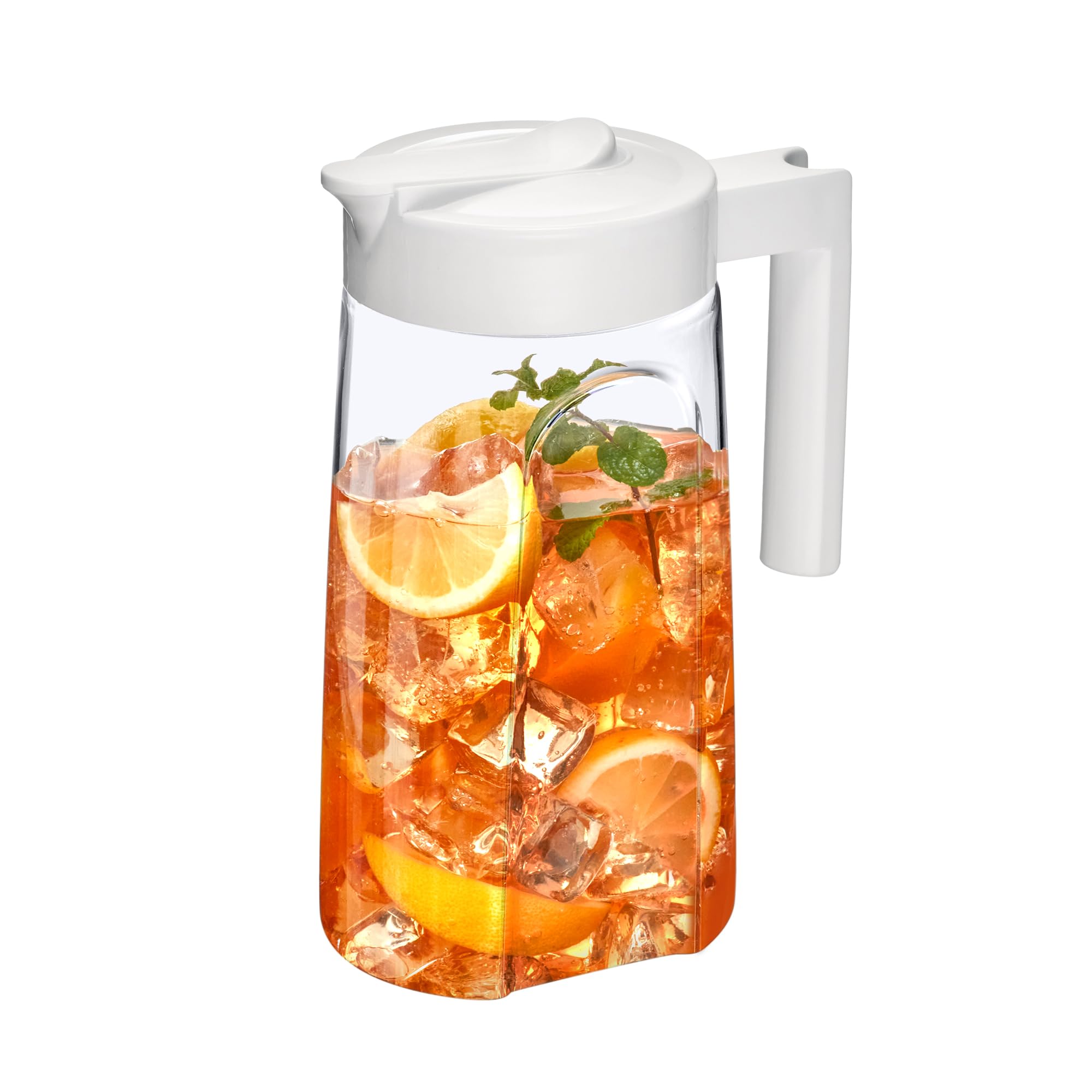Sponsored Ad - Amazing Abby - Slim Mini - Tritan Pitcher (48 oz), Unbreakable Plastic Water Pitcher with Lid, BPA-Free, Heat-Resistant, Dishwasher-Safe, Great for Iced and Hot Drinks, Indoors and Outdoors, White