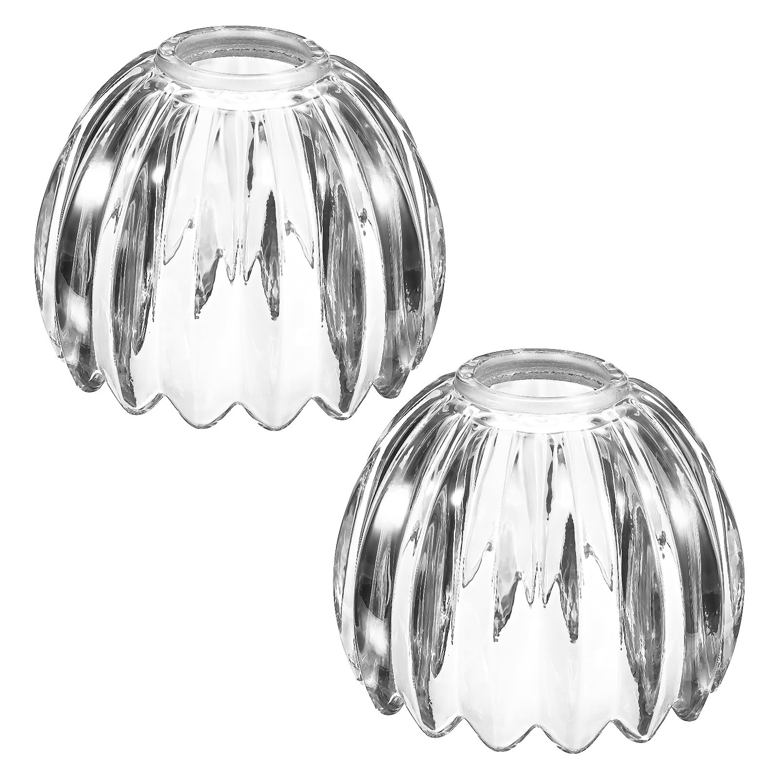VIAPUICE Glass Tulip Lamp Shades 42mm Top 130mm Dia. 105mmH 2 Pcs-Clear | Small Tulip Flower Lampshades Vintage Mini Lamp Shade Replacement for Sconce Pendant Chandelier Floor & Table Light