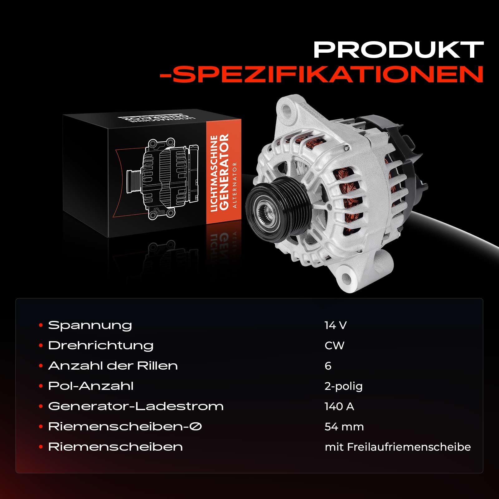 Frankberg Lichtmaschine Generator Kompatibel mit Astra J 2.0L 2012-2015 Insignia A G09 2.0L 2008-2017 Zafira Tourer C P12 2.0L 2011-2023 9-5 YS3G 2.0L 2010-2012 Replace# 11832N