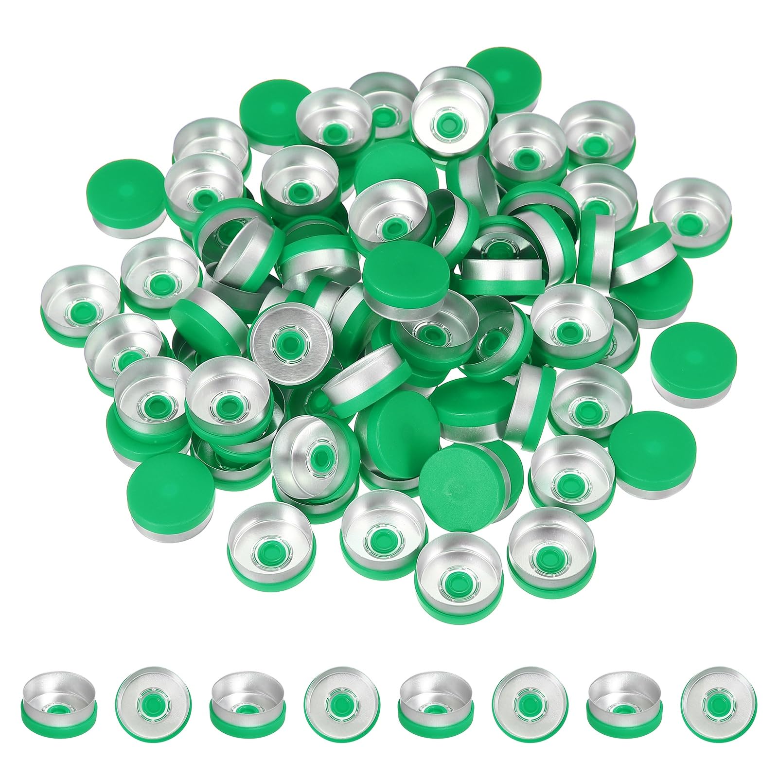 PATIKIL 20mm Aluminum Plastic Vial Top Caps Seals 250 Pcs Green