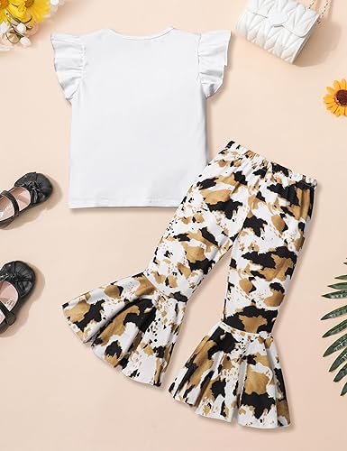 Miniatura 5 de Ropa de verano para niñas pequeñas, con volantes, sin mangas, parte superior acampanada, pantalones para niñas, ropa de 2 piezas