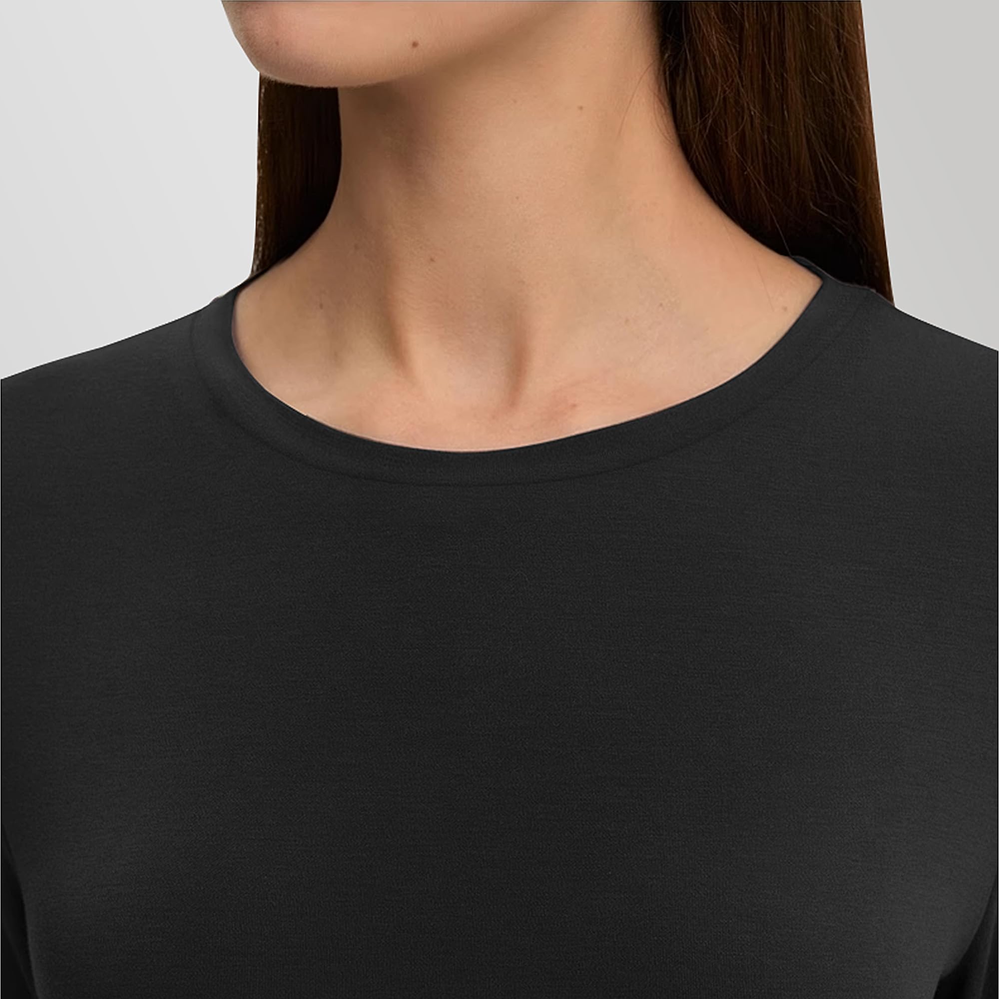 LiKing Maglietta a Maniche Lunghe Donna con Scollo Tondo Cotone 3er Pack 6151