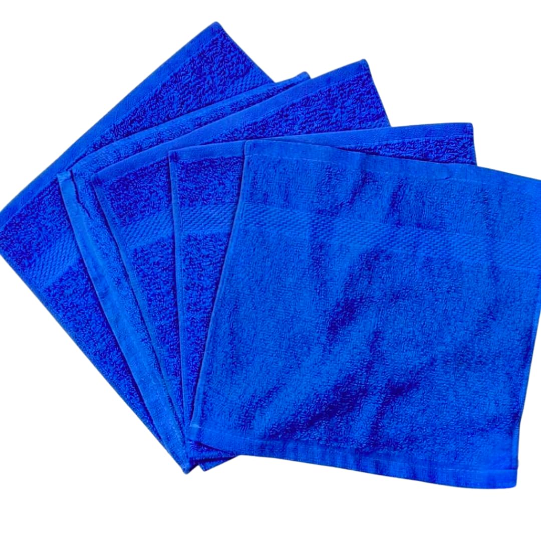 Diamond Tex Pack of 6, 12, 24, 36, 48, 96 Face Cloth 100% Egyptian Cotton Soft Flannels Set Quick Absorbent Washcloth 500-GSM Gym, Golf Hand Wash Towels 30x30cm (Royal Blue, 24) โ image 1