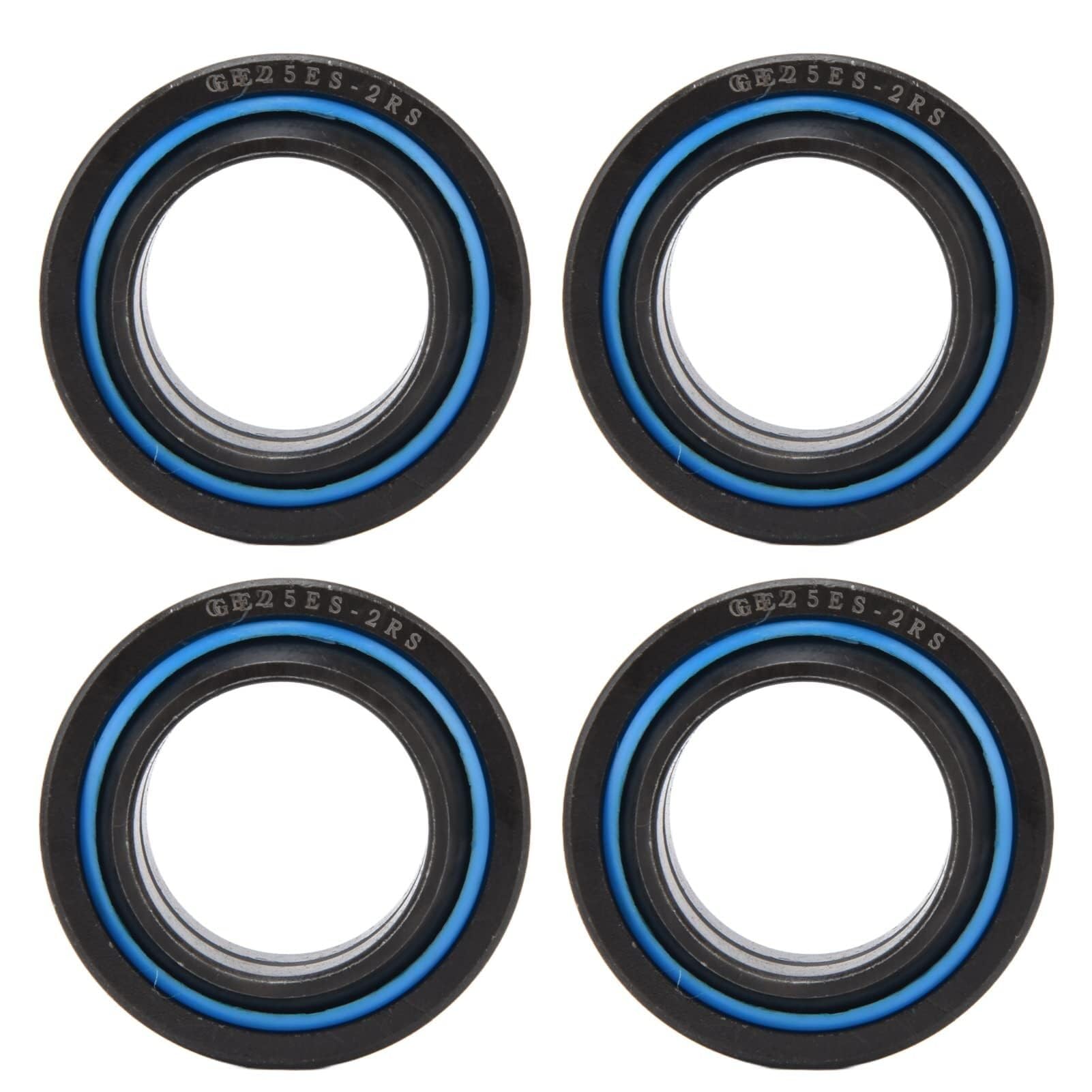 Bearing, 4Pcs Spherical Bearing, Deep Grooved Carbon Plain Radial Ball Accessory Set Kit for Equipment (GE25ES-2RS) Wear Resistance