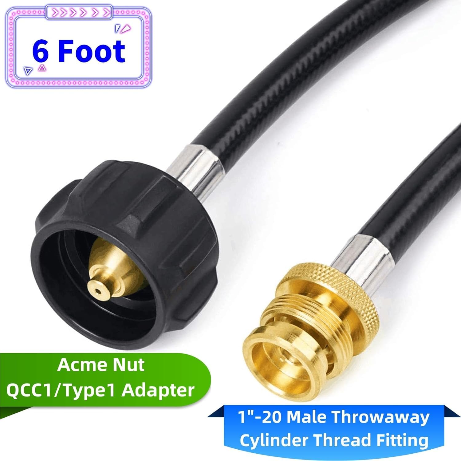 Uniwersalny adapter zbiornika propanu 0,5 kg do 9,1 kg z zaworem, konwerter 0,5 kg butelka cylindra propanu CGA600 do QCC/typ 1 męski i POL żeński wąż regulatora propanu
