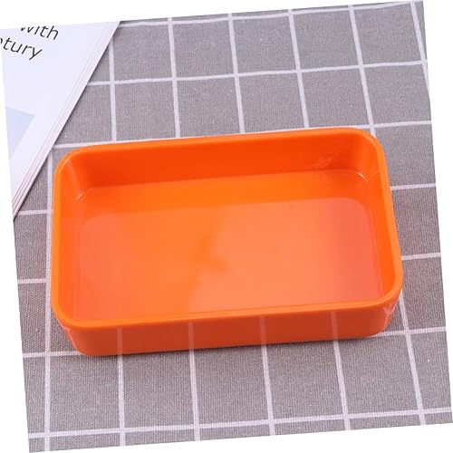 Miniatura 4 de Hemoton Bandeja de utensilios de melamina Bandeja rectangular para servir Plato de barbacoa de plástico Plato de olla caliente Vajilla Hogar