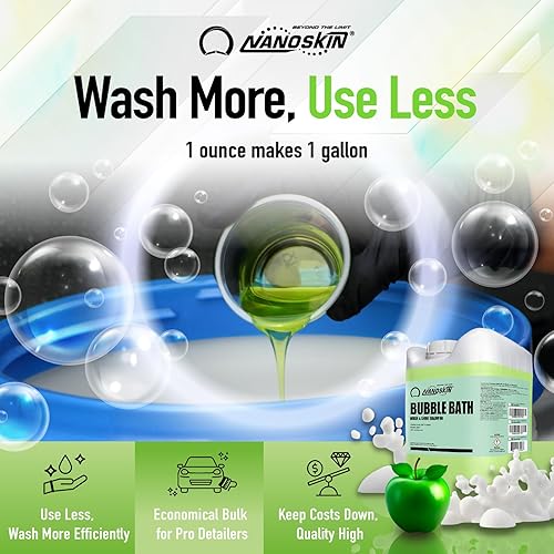 Miniatura 2 de Nanoskin BUBBLE BATH Champú espumoso para lavado de autos de 16 onzas. Funciona con cañón de espuma, pistola de espuma, lavado de cubo, jabón de