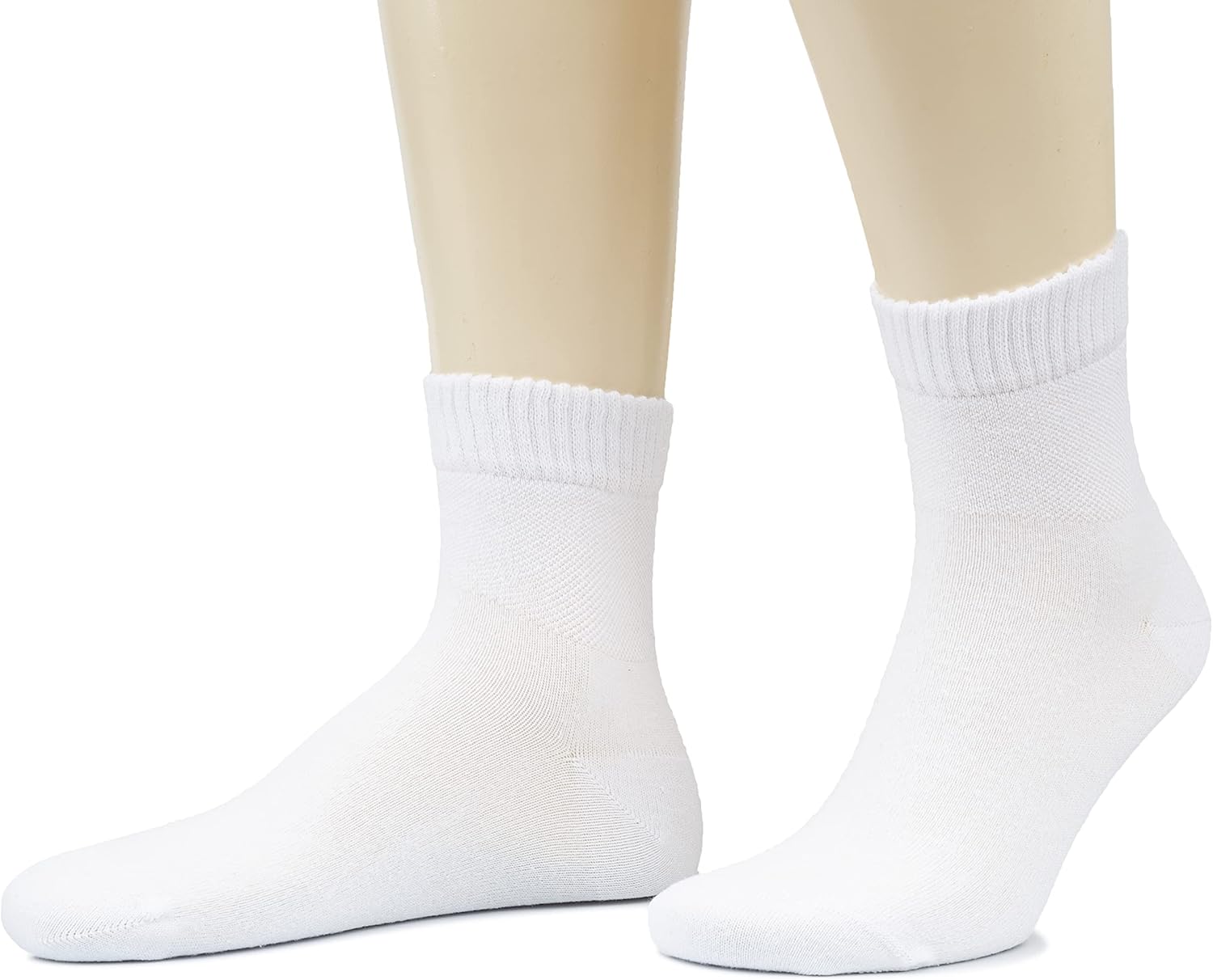 Hugh Ugoli Men's Cotton Diabetic Ankle Socks, Wide, Thin, Loose Fit and Stretchy, Seamless Toe & Non Binding Top, 4 Pairs - Image 5