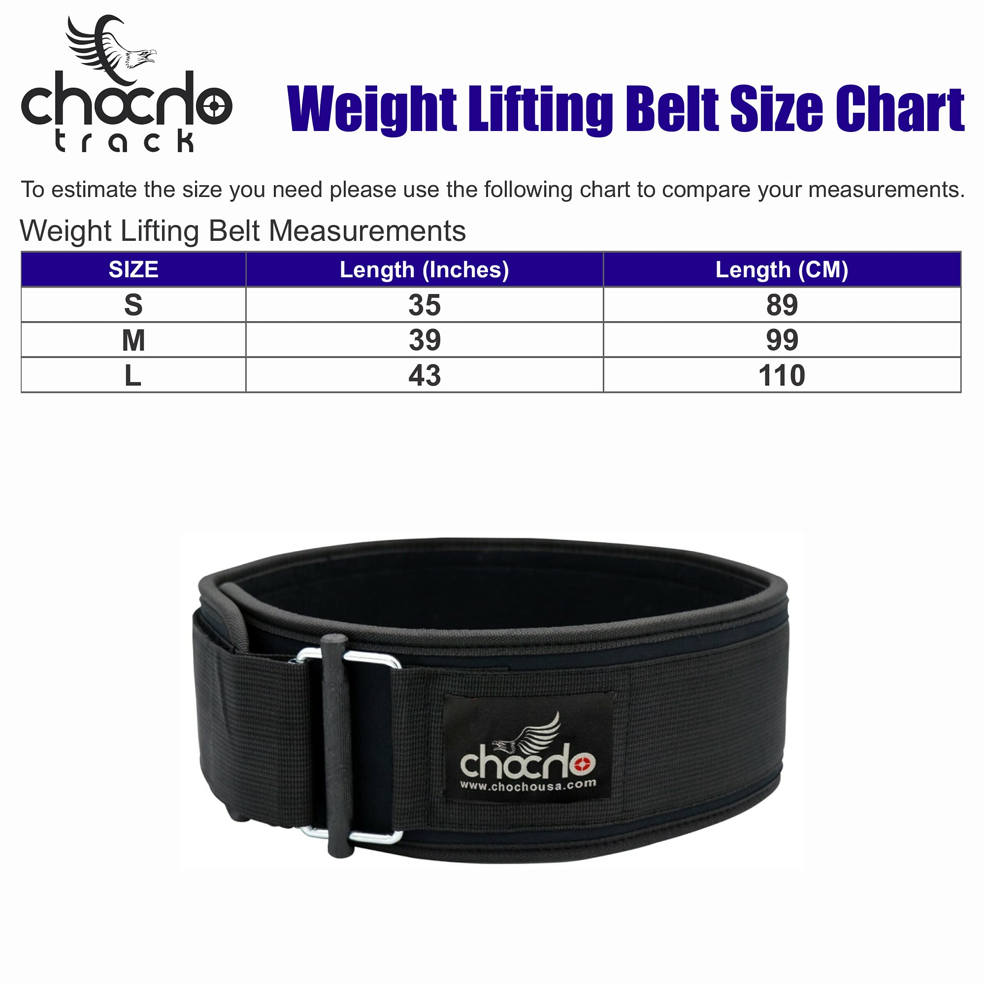 ChoCho Track Premium Weightlifting Belt Self-Locking Weight Lifting Belts (Small, Blue)