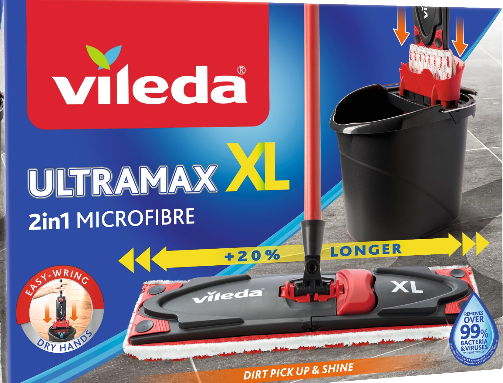 Vileda - Mopa para Suelo, 42 cm, Multicolor