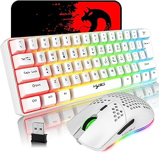ZIYOU LANG Mechanical Gaming Wireless Keyboard Bluetooth 5.0/2.4G USB Dual-Mode 2200 mAh RGB LED Backlight Compact Full Anti-Ghosting Keys Wireless Gaming Mouse 750 mAh Lightweight