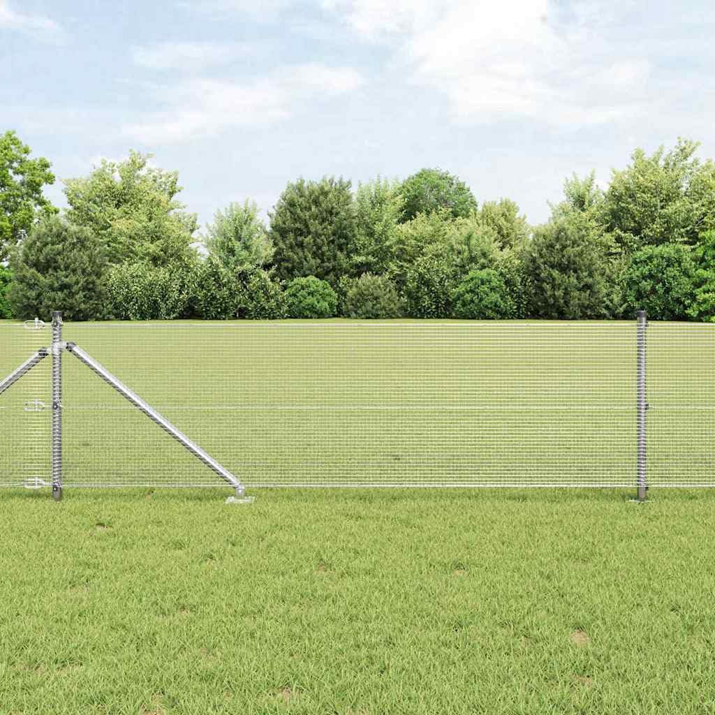 Ocynkowane ogrodzenie stalowe z kolcami 10 x 0,6 m, odporny na warunki atmosferyczne element ogrodzeniowy z siatki drucianej, ograniczenie bezpieczeństwa do ogrodów i tarasów, łatwy montaż