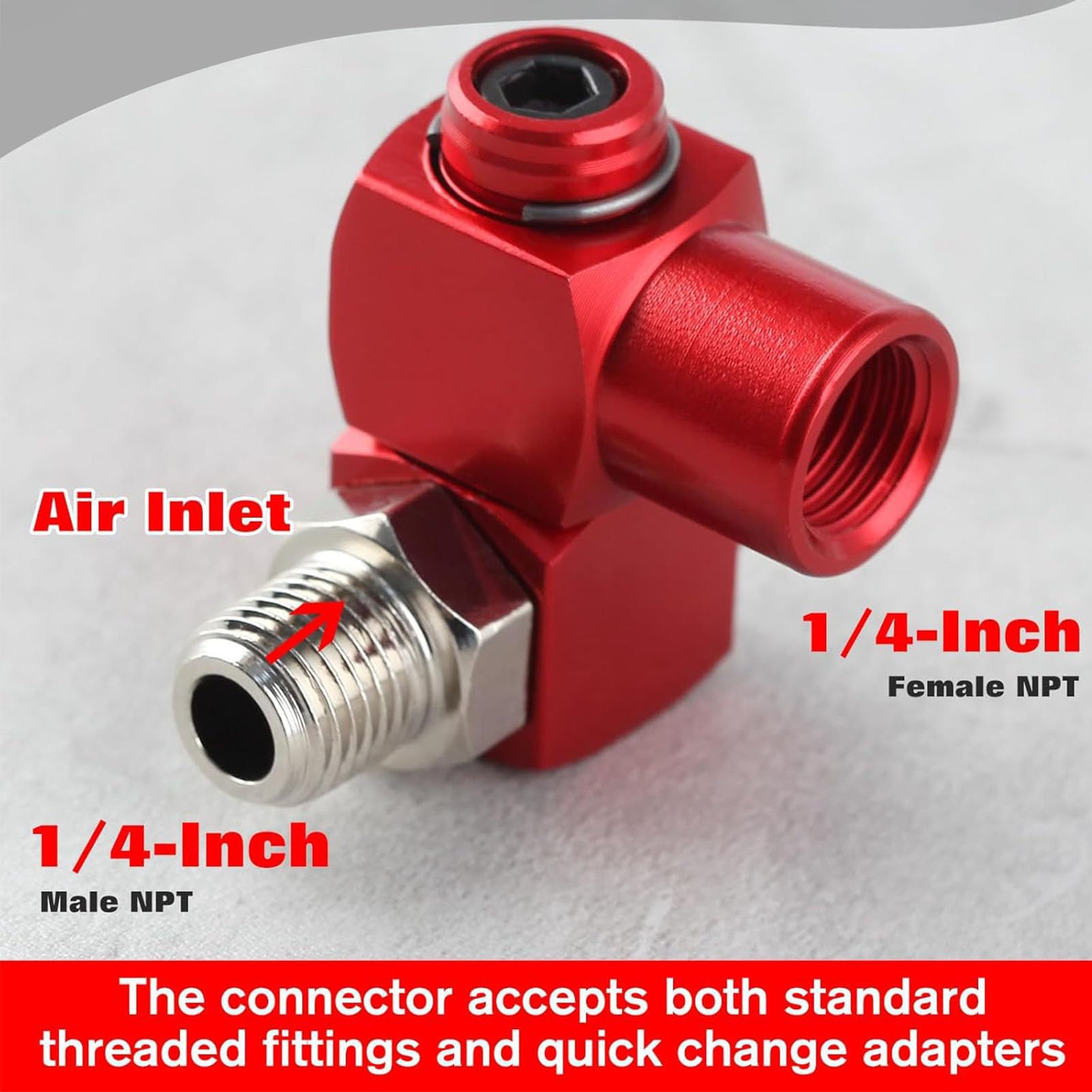 Eujgoov Conector Giratorio Neumático, Acoplador para Manguera de Aire, 12 Piezas 1/4 NPT Rotación de 360 Grados, for Sistemas de Aire Comprimido