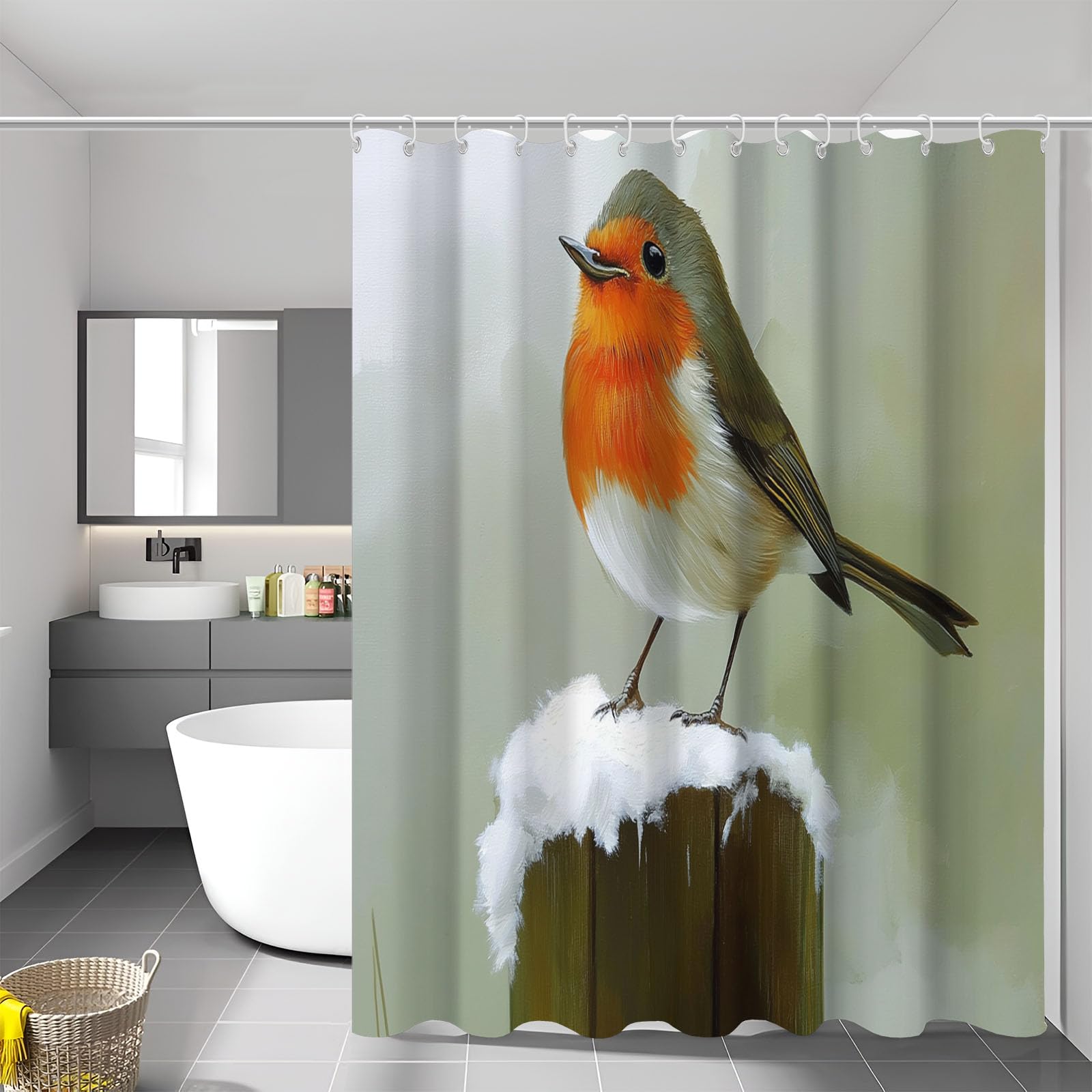 Peinture à l'huile rideau de douche anti éclaboussures lavable en polyester