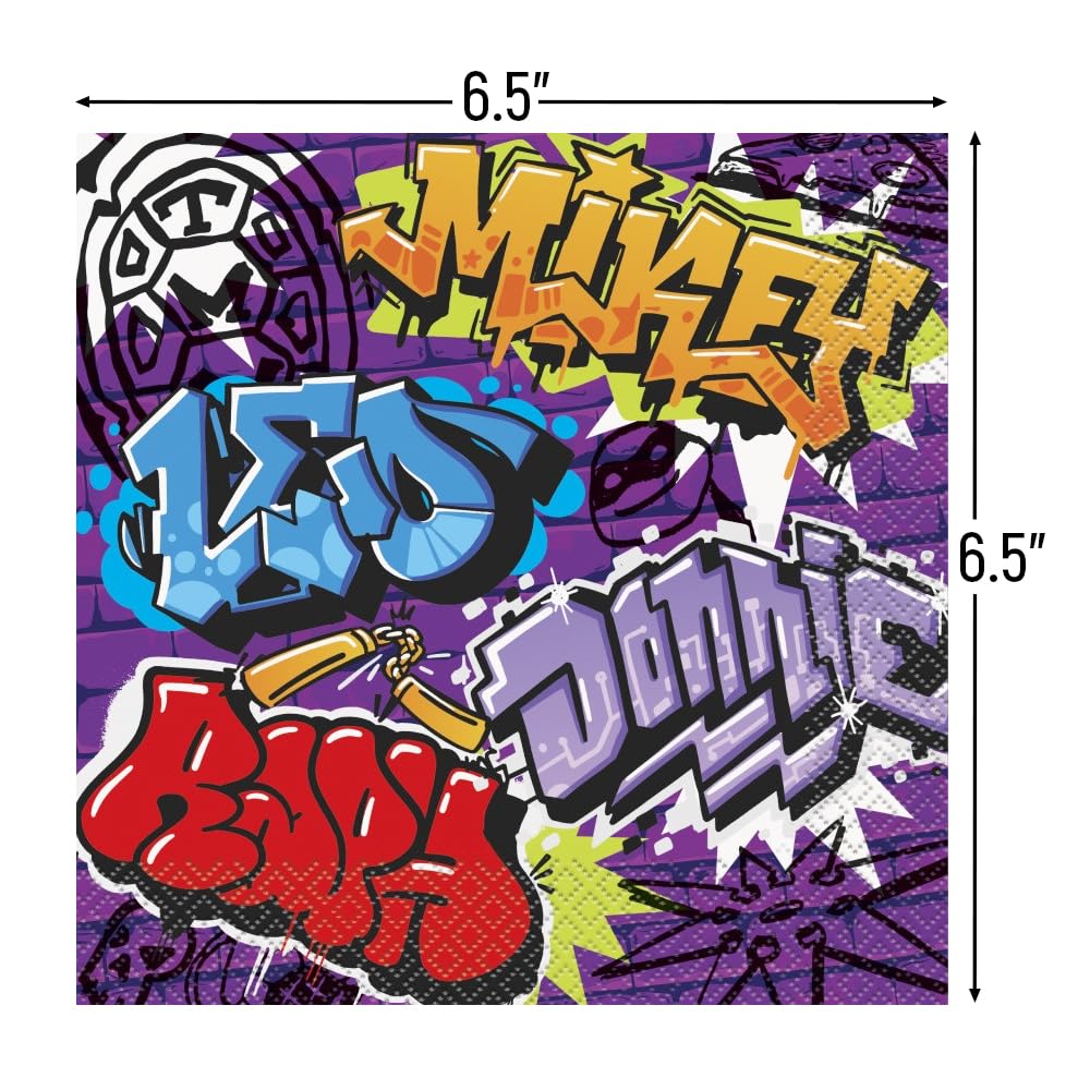 Unique TMNT Mutant Mayhem Multicolor Luncheon Paper Napkins (Pack Of 16) | Fun & Perfect For Celebrations, Birthdays, And Turtle Power Fans, 6.5