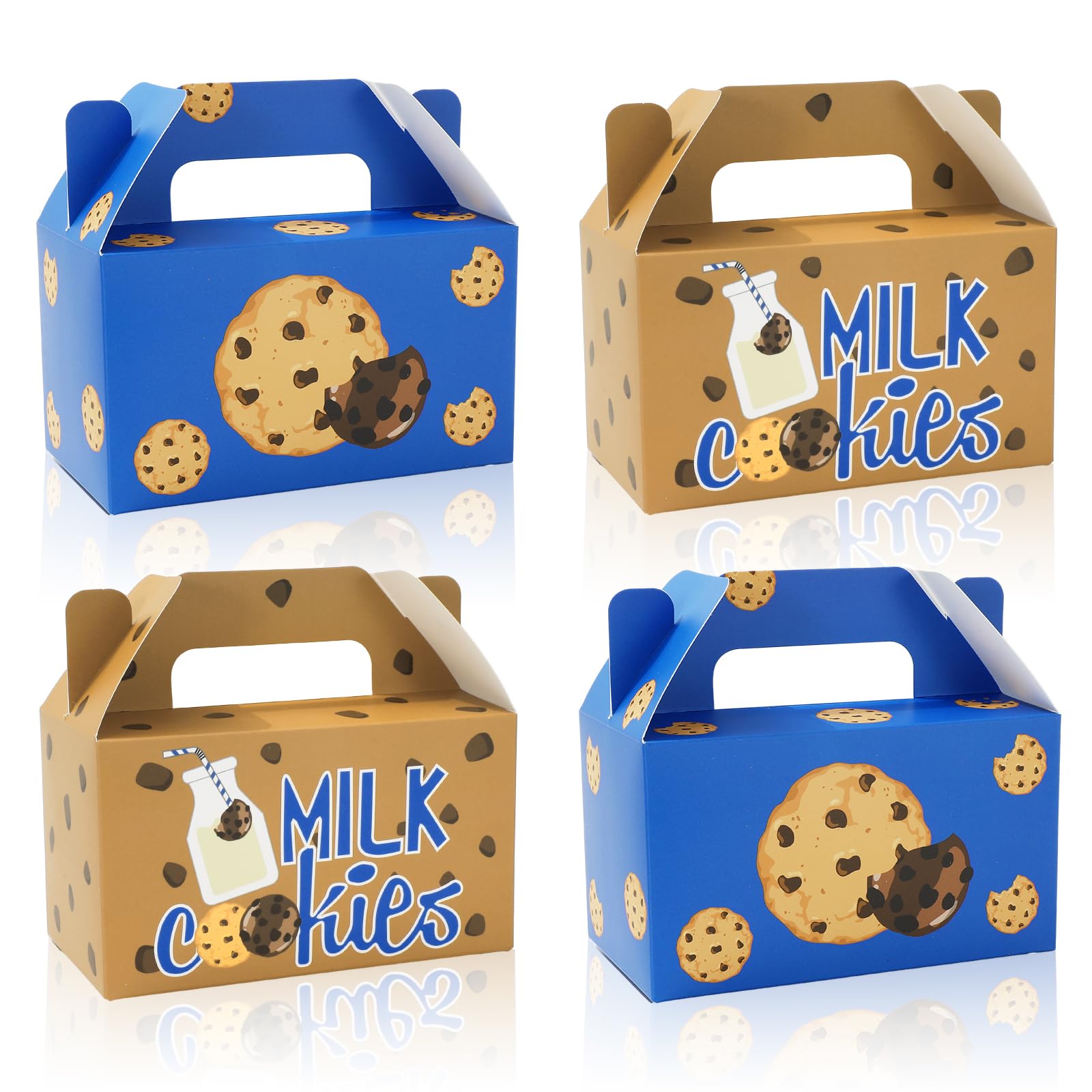 FYSUIMU 24 scatole per biscotti al latte con manico Goodie Candy Box scatola regalo di carta per compleanno baby shower bomboniere