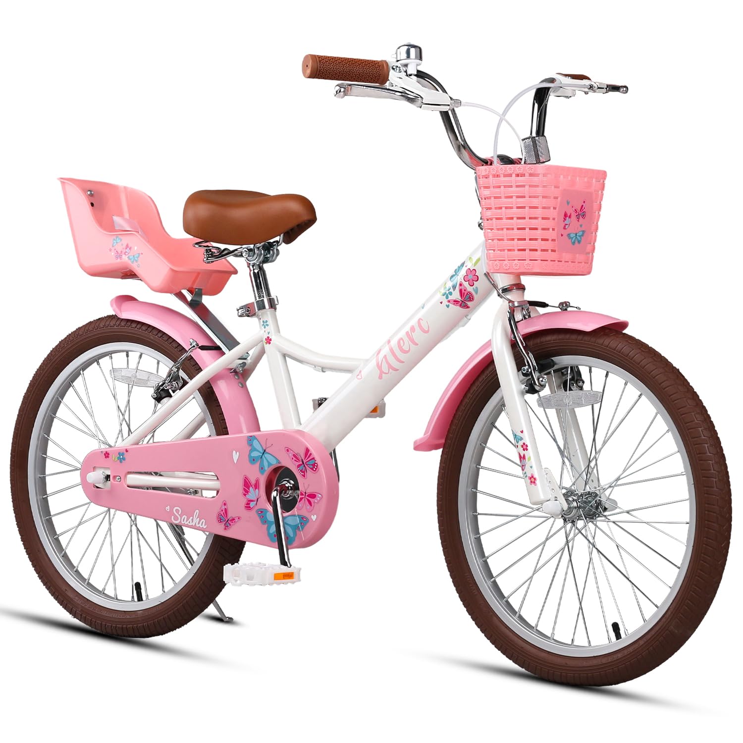 Glerc SASHA 12 14 16 20 Inch Kids Bike for Age 2-12 Years Old Little Girls  Toddlers Retro Vintage Style Children Bicycles with Doll Bike Seat
