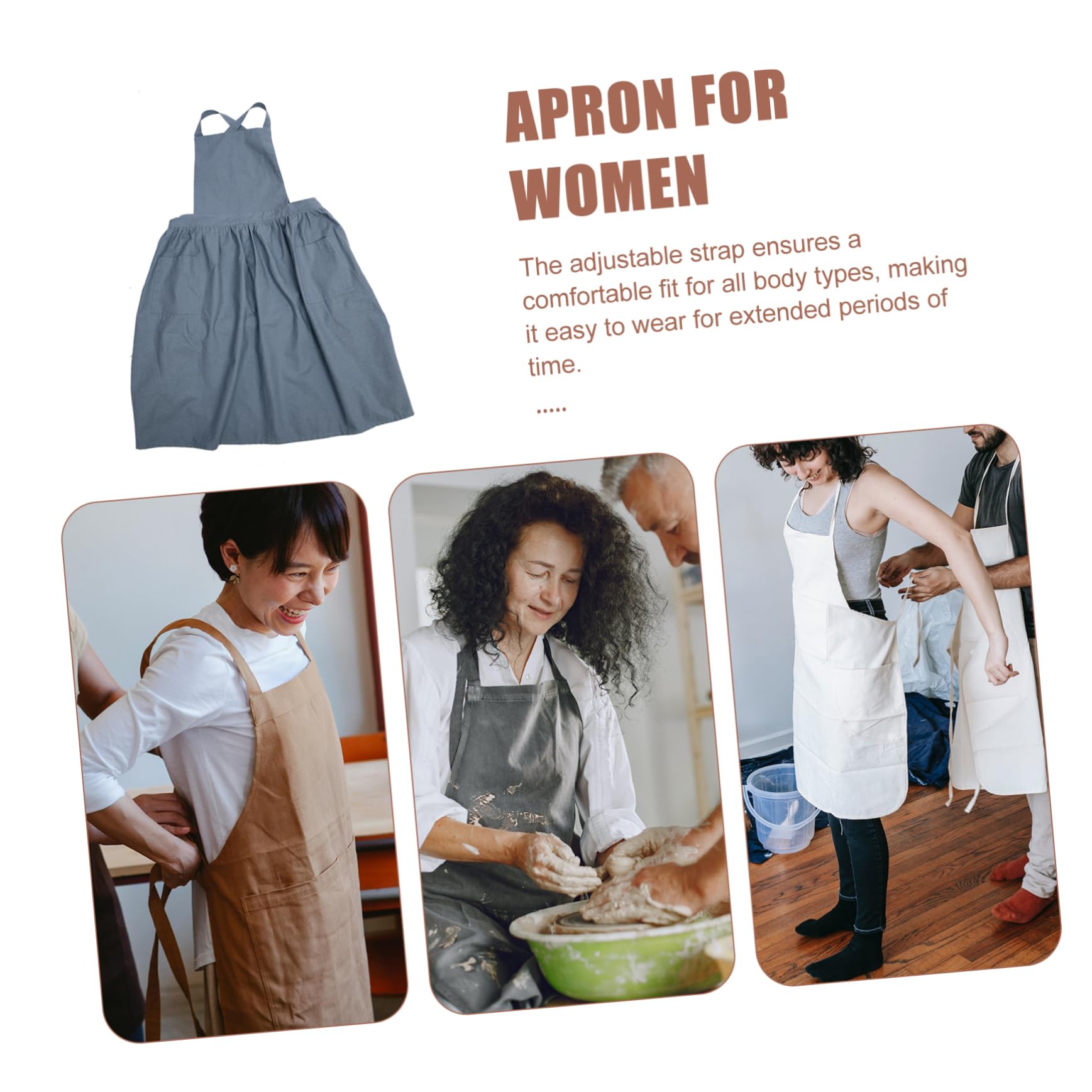 Küchenschürze Mit Verstellbarem Gürtel Und Taschen Strapazierfähig Und Wiederverwendbar Für Damen Geeignet Zum Kochen Backen Und Grillen