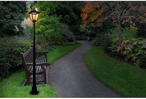 Miniatura 4 de Nature Power Poste de lámpara cargado solar Bayport de 74 pulgadas con LED blancos naturales súper brillantes