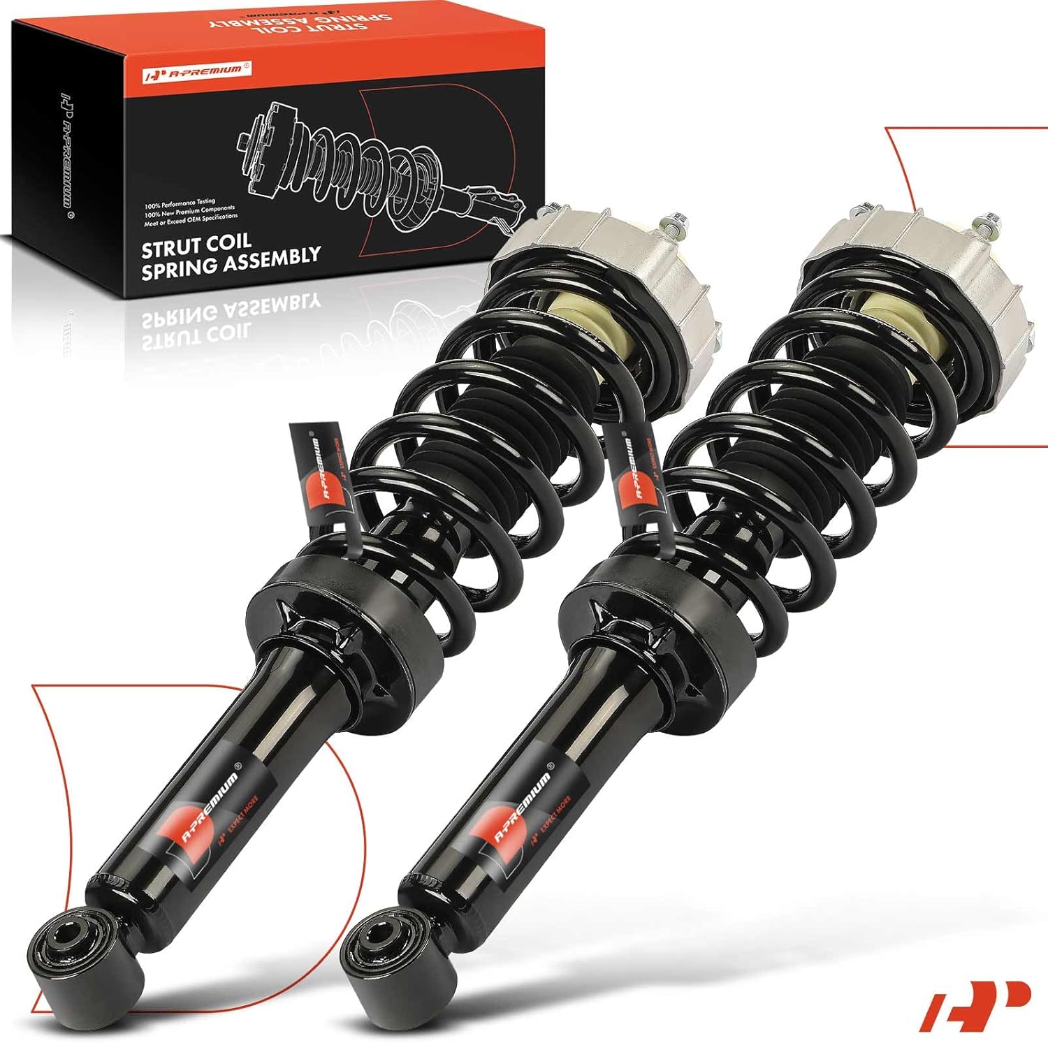 A-Premium Rear Struts Compatible with Porsche Cayenne 2003-2006/2008-2018 - 2x Replacement Suspension Complete Strut Assembly Shock with Coil Spring
