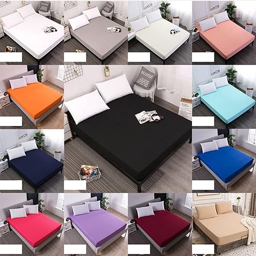 Miniatura 7 de OTBK Funda protectora de colchón impermeable tamaño Queen de 11.8 in de profundidad de bolsillo para cama, sábana bajera de color sólido para Les