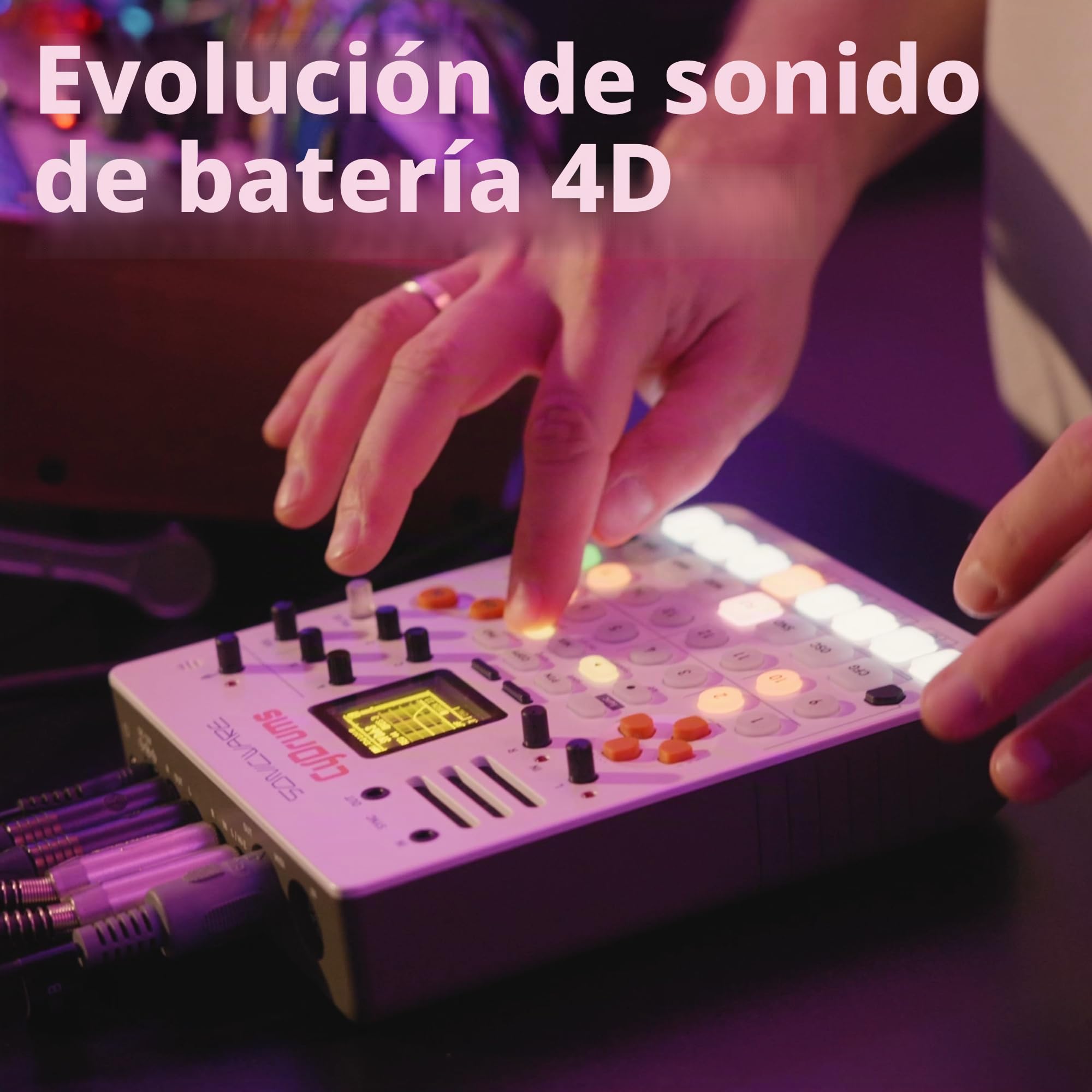 Sonicware CyDrums [Sintetizador de tambor expresivo] Máquina de tambor neohiperactiva, modulación de velocidad y presión Wavetable, sintetizador Wavetable, altavoz integrado y alimentado por batería