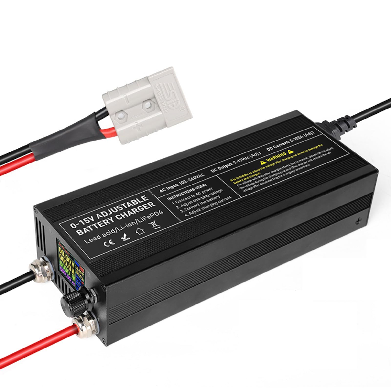 Photo 1 of Capacity.Li LiFePO4 Battery Charger, 14.6V High Power Charger Adjustable Voltage 0-15V & Current 0-100A, Smart Fast Battery Charger for Replacement LiFePO4 Batteries?Anderson?