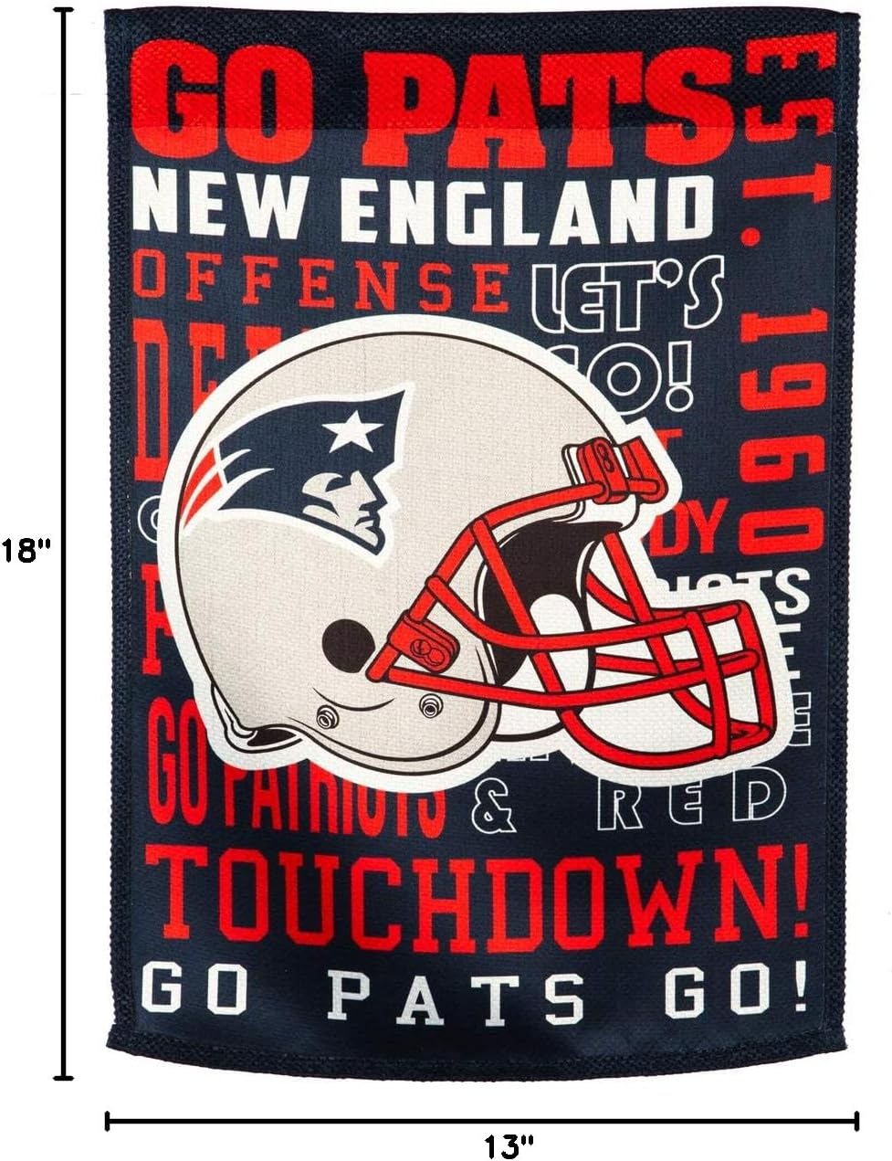 New England Patriots Fan Rules Garden Flag - 13 x 18 Inches