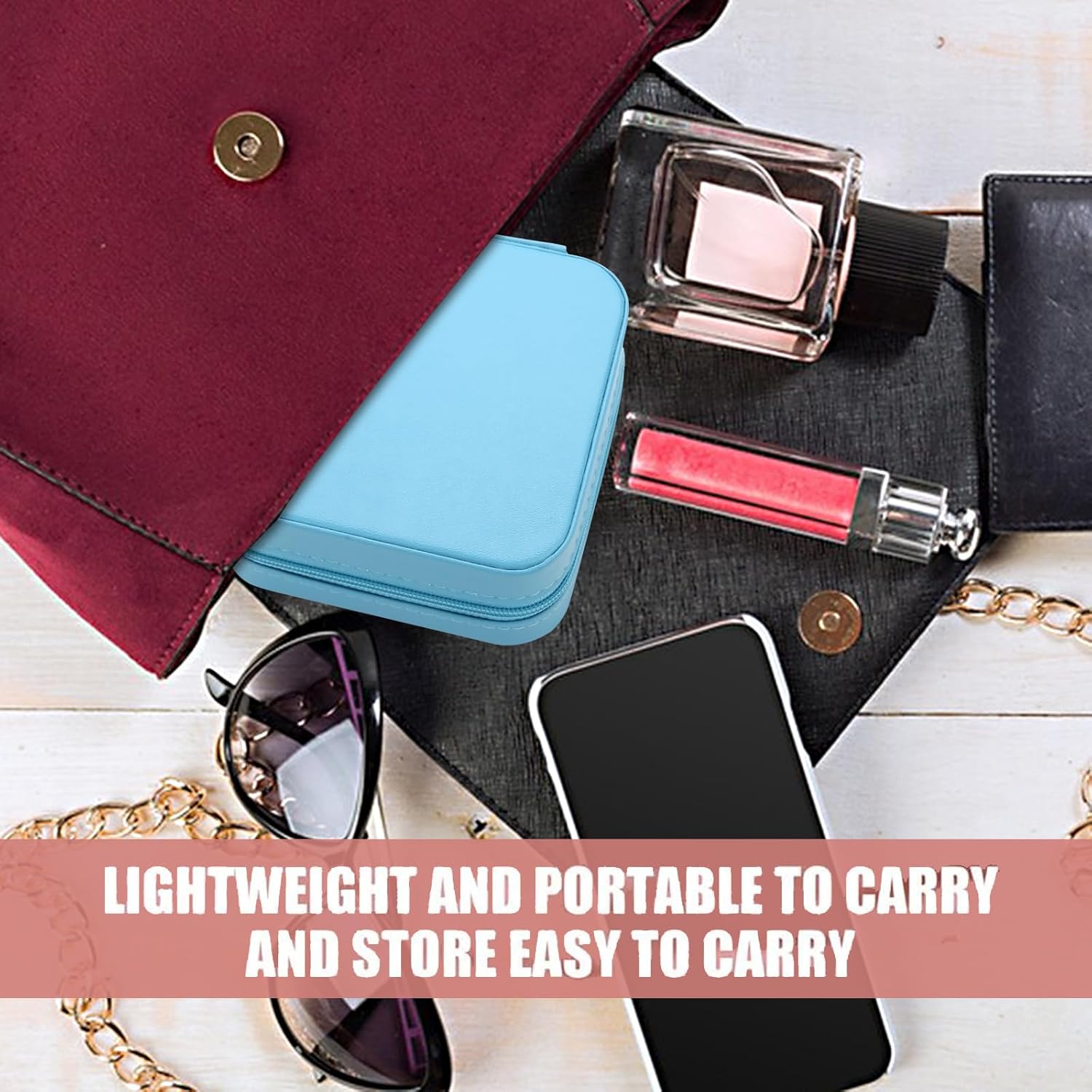 Bridesmaid Proposal Gifts Travel Jewelry Case Jewelry Travel Organizer Small Bachelorette party Jewelry Box Bridesmaid Gift Boxes Mini Storage Organizer Storage Box (8, Fabric White&Sage Green)