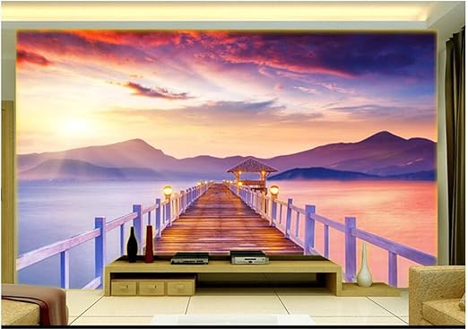 Amazon 3d壁紙壁画壁貼り付けシルク布3次元美しい景色テレビ背景壁 Ayzr Sf5sa3g15sa3g33 壁紙