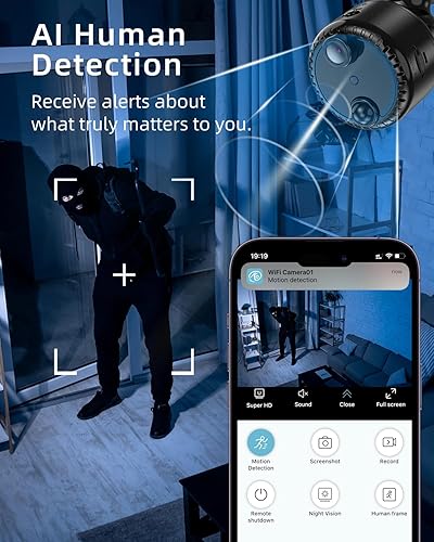 Miniatura 5 de VIDCASTIVE Mini cámara oculta espía 4K inalámbrica WiFi pequeña cámara de niñera portátil interior secretas pequeñas cámaras de seguridad de video