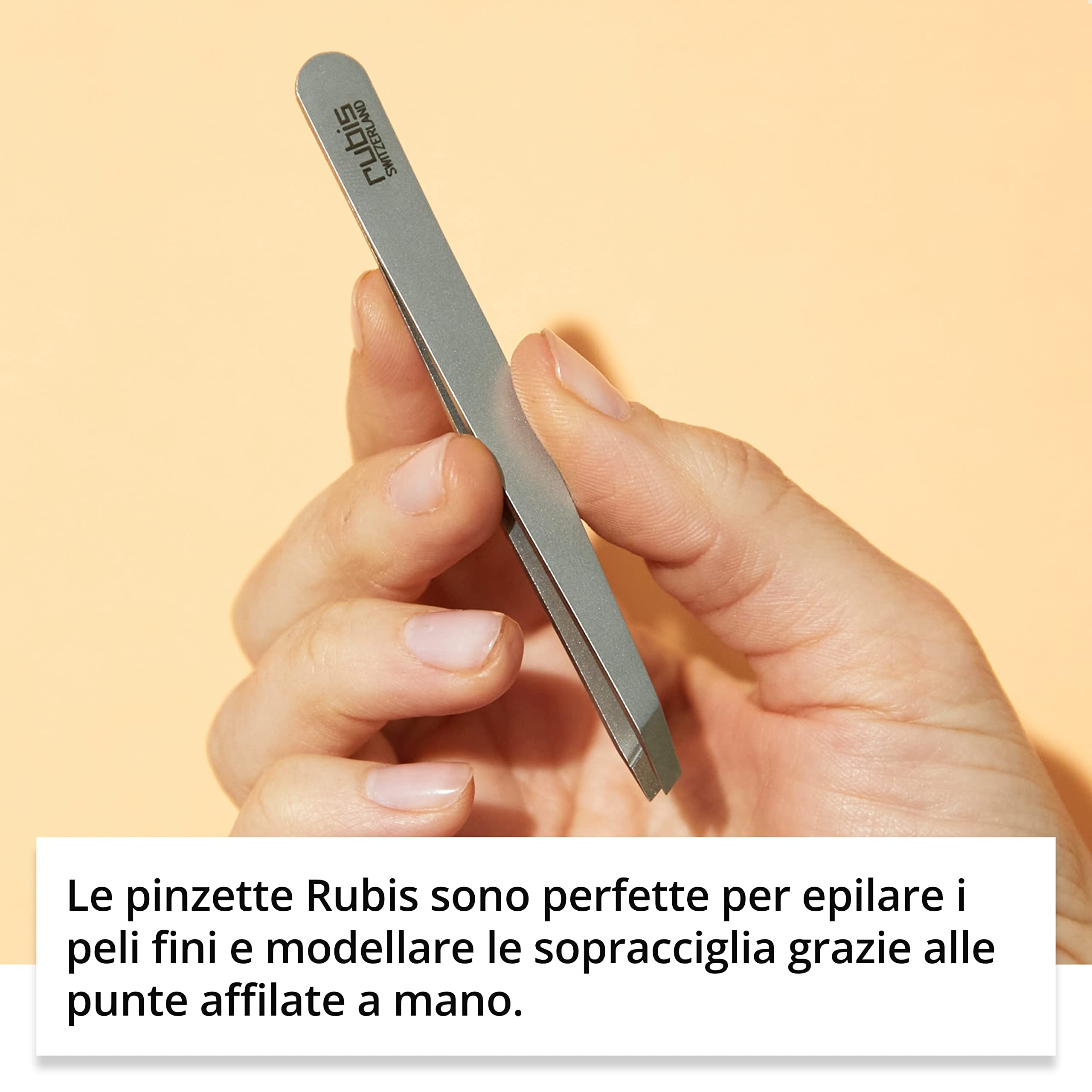Rubis Set manicure con forbici per unghie e pinzette per sopracciglia – Set unghie piccolo 2 pezzi – Set per la cura delle unghie e custodia per pinzette