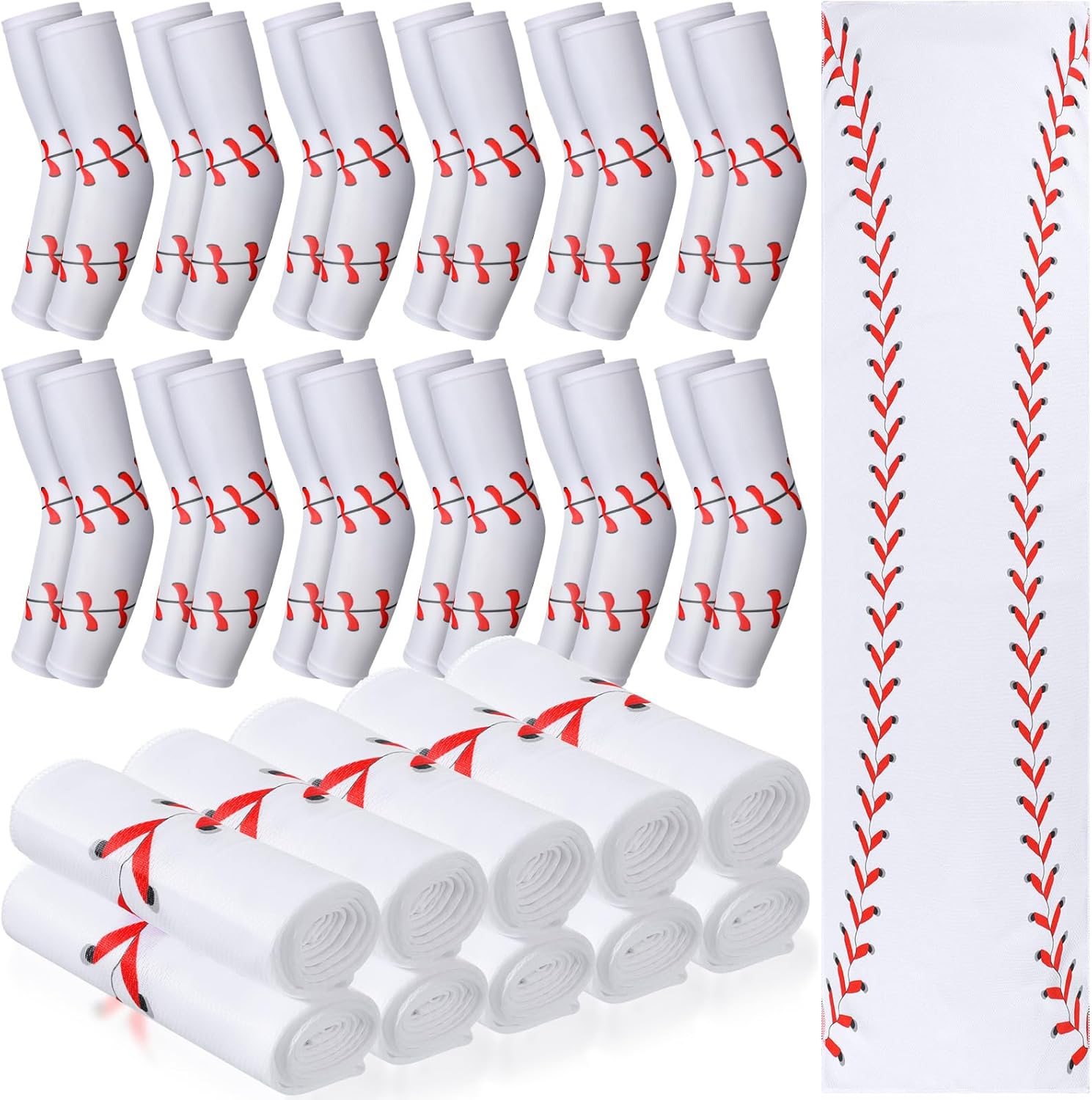 Soulchen 24 Pcs Ice Cream Drip Baseball Softball Gift Accessories 40"x12" Microfiber Cooling Towels and Arm Sleeves for Party