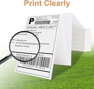 4x6 Direct Thermal Labels - Fanfold with Perforations - Permanent Adhesive - 2 Stack 1000 Labels