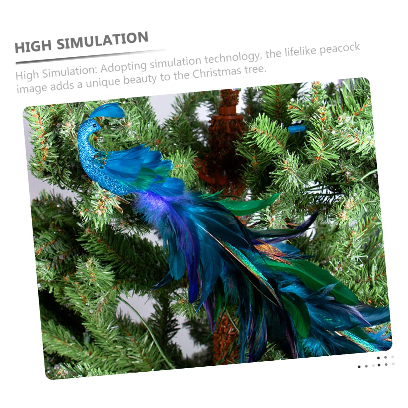 2 Stücke Pfauen-Vogel Clip Simulation Vogel Ornament Für Weihnachtsbaum Dekoration Glitzer Weihnachtsdeko Clip Für Girlanden Kranz