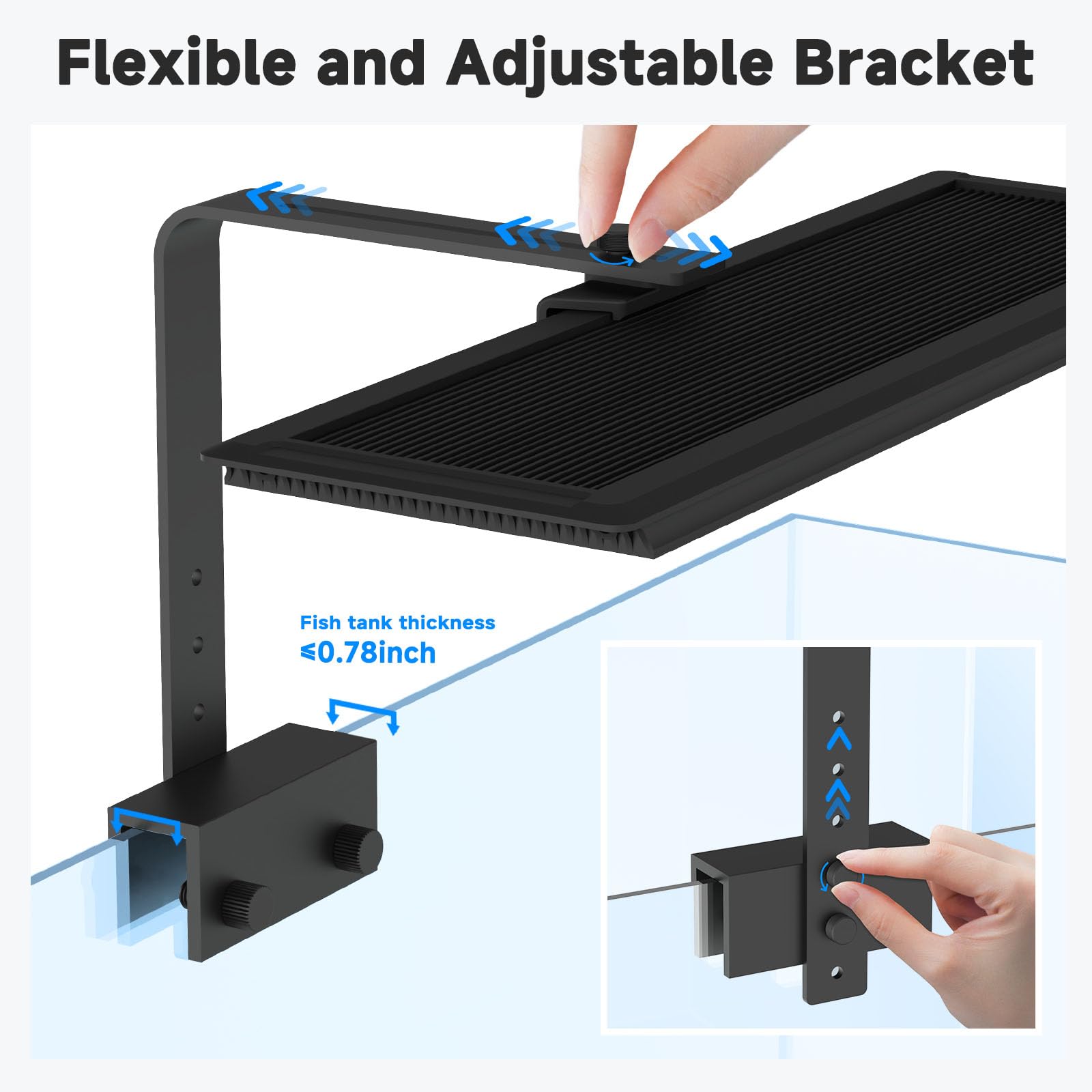AQQA LED Aquarium Light, 24/7 Mode Clip on Fish Tank Light, DIY Mode Full Spectrum Aquarium Plant Light, Adjustable Timer/Brightness with Memory Function IP68 Waterproof (24W for 24-32 Inch Fish Tank) - image 5