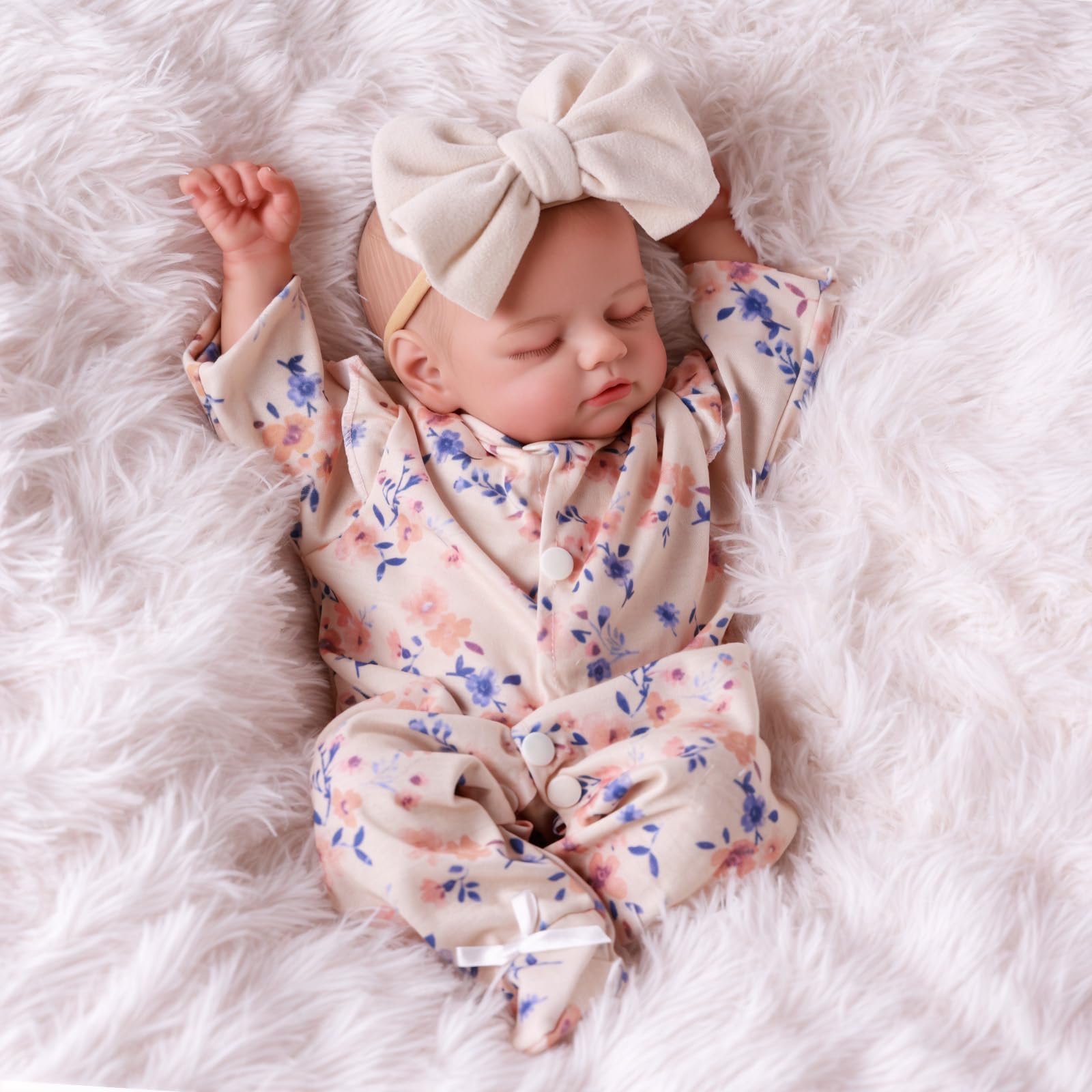 BABESIDE Adorable Reborn Girl, 17 Inch Reborn Baby Doll Realistic, Soft Cloth Body Sleeping Newborn Babies - Image 3
