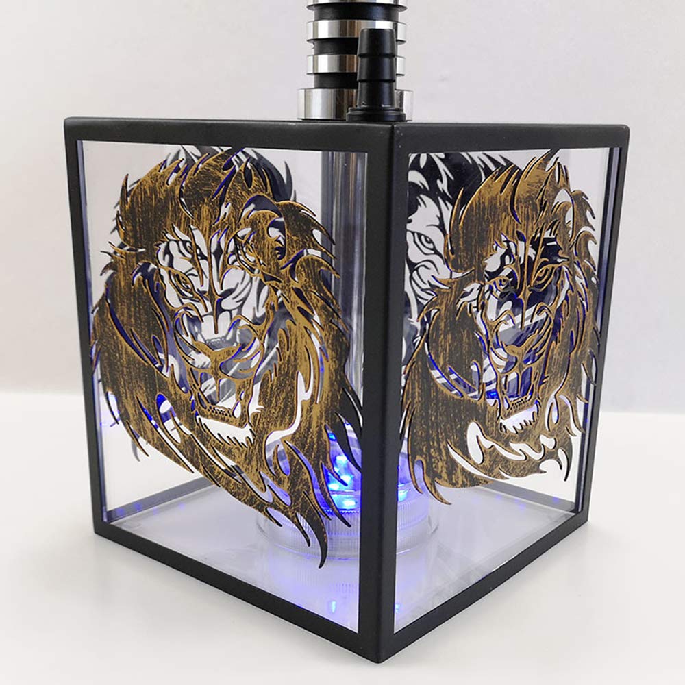 Portátil Conjunto Completo Cachimba Cachimba Conjunto, con El Humo de Carbón Pasta de Clip de Humo de Carbono Y el Papel de Estaño Portátil Completa Cachimba Conjunto con Luz LED