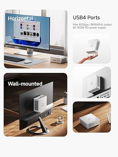 Miniatura 8 de MINISFORUM Mini PC delgada UM750L, mini computadora AMD Ryzen 5 7545U (6C12T, hasta 4.9 GHz), 16 GB LPDDR5 RAM y 1 TB PCIe 4.0 SSD, HDMIDPUSB4, 4