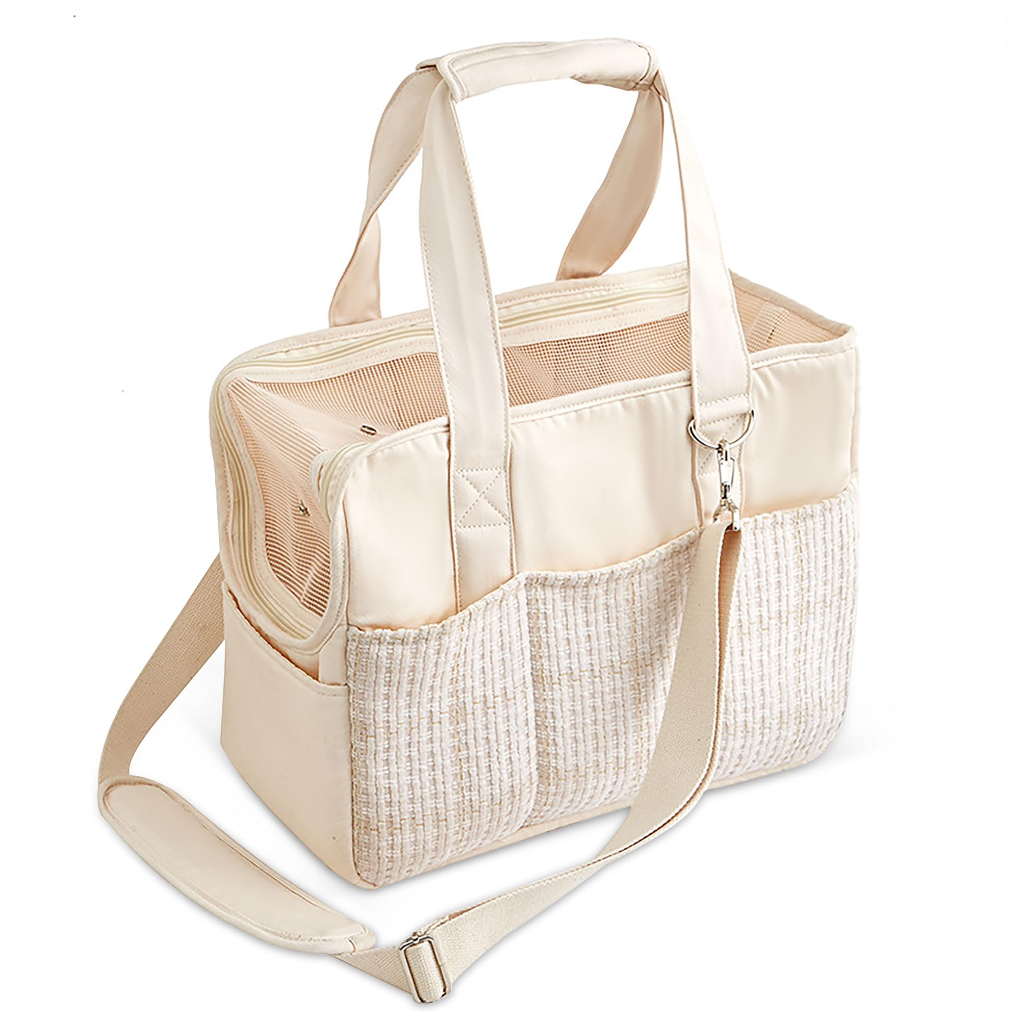 ALLSOPETS Dog Carrier Bag, Portable Pet Carry Tote with Pockets, Safety Leash and Removable Cushion