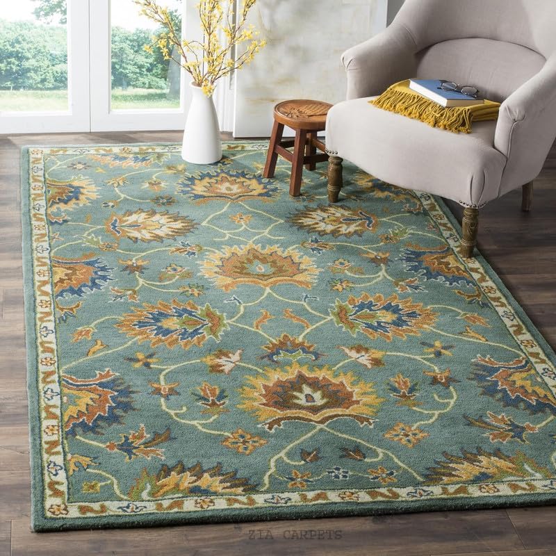 Handmade Tufted Wool Carpet – Premium Thick Embossed Geometric Design Rug for Living Room, Bedroom & Hall (Multi 11, 10 x 10 Feet Square)-image-42