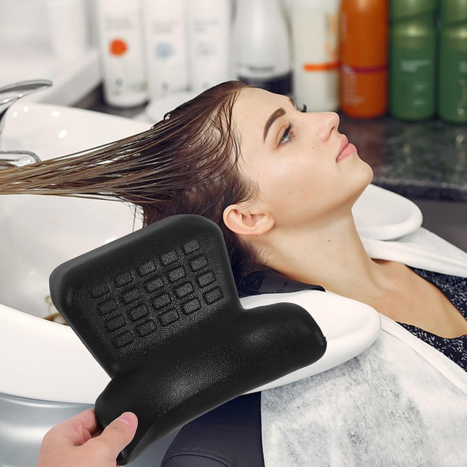 NOLITOY Hair Wash Basin Neck Cushion Waterproof Ergonomic Spa Pillow for Shampoo Bowl Integrated Design Bath Pillow for Barbers and Home Use