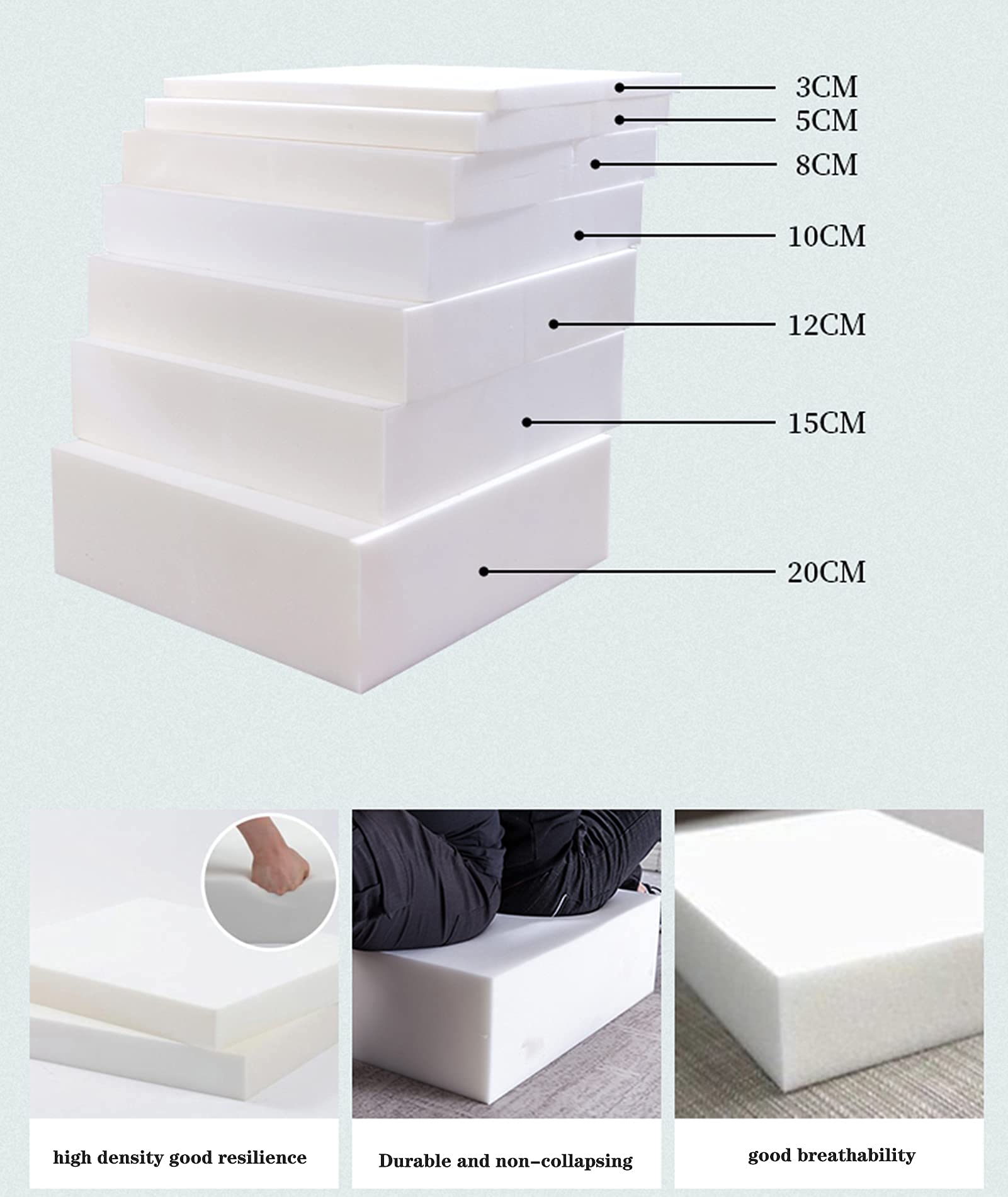 Cuscino impermeabile per panca da giardino, 100 cm, con spugna ad alta densità 40D, 2/3 posti, cuscino per sedia a dondolo da 120 cm, colore beige, 150 x 40 x 5 cm
