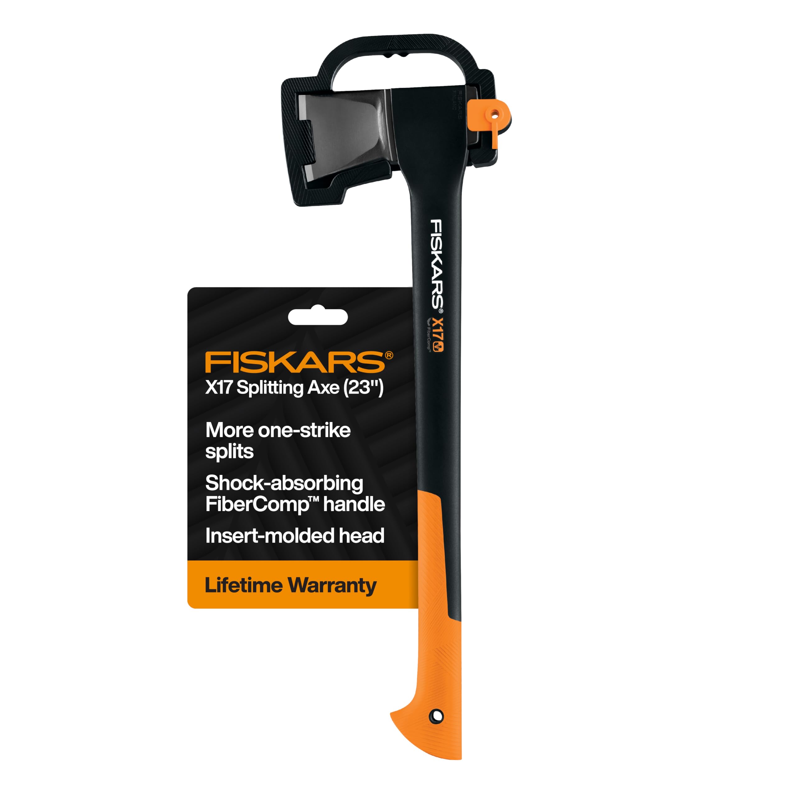 X17 Splitting Axe, Tree Branch Cutter and Wood Splitter (23.5-Inch Axe) with Shock-Absorbing Handle