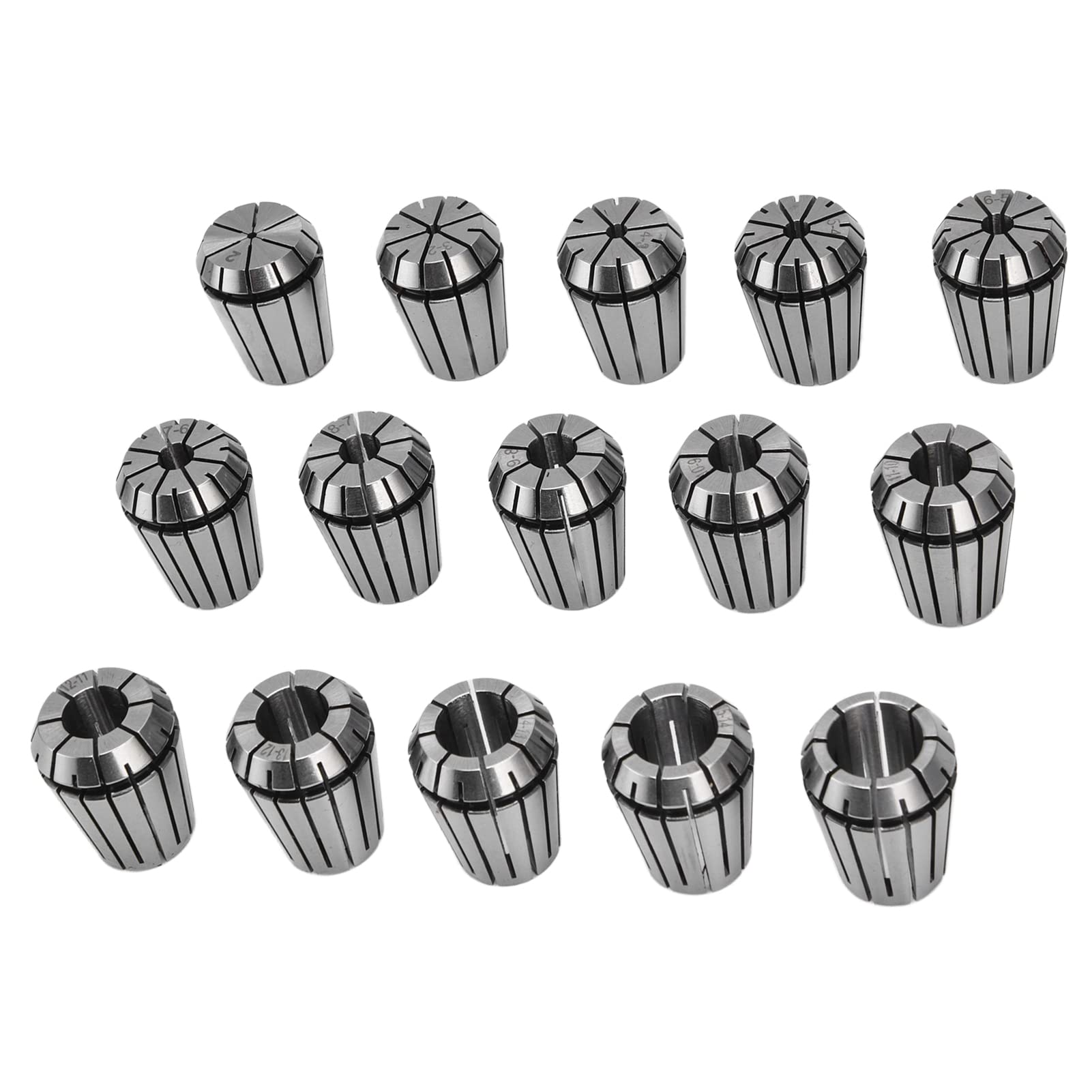 YWBL-WH Set di Pinze a Molla ER25, Acciaio Al Carbonio, Kit di Pinze di Precisione da 15 Pezzi con Intervallo di Serraggio da 2 Mm a 16 Mm per Applicazioni CNC e di Incisione