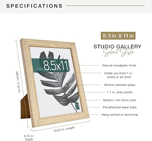 Vista 706 de MCS Studio Gallery Marco para póster de 16 x 24 pulgadas, imitación de veta de madera de color negro, colgar en horizontal o vertical, grande