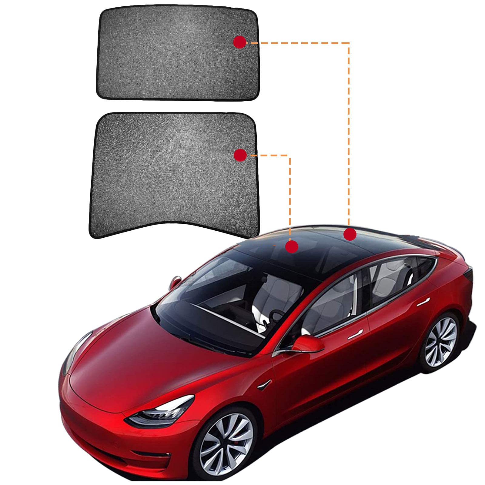 Car Window Sunshade - 2021 Model 3, For Te-s-La Model 3 2021 (Front Windshield+Top Roof+ Rear+Side Window) - Night Starry Sky Pattern,C