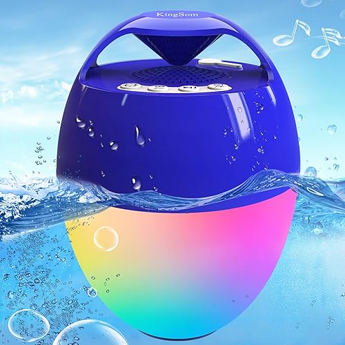 Altavoces portátiles Bluetooth para piscina, altavoz de bañera de hidromasaje con luces coloridas, altavoz flotante impermeable IP68, sonido estéreo